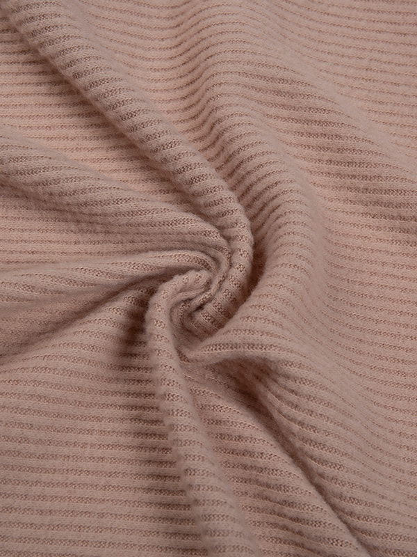 DTY Poly spandex 2*2 rib both side peach for trim or dress, durable,smooth&anti wrinle,light to heavy weight.